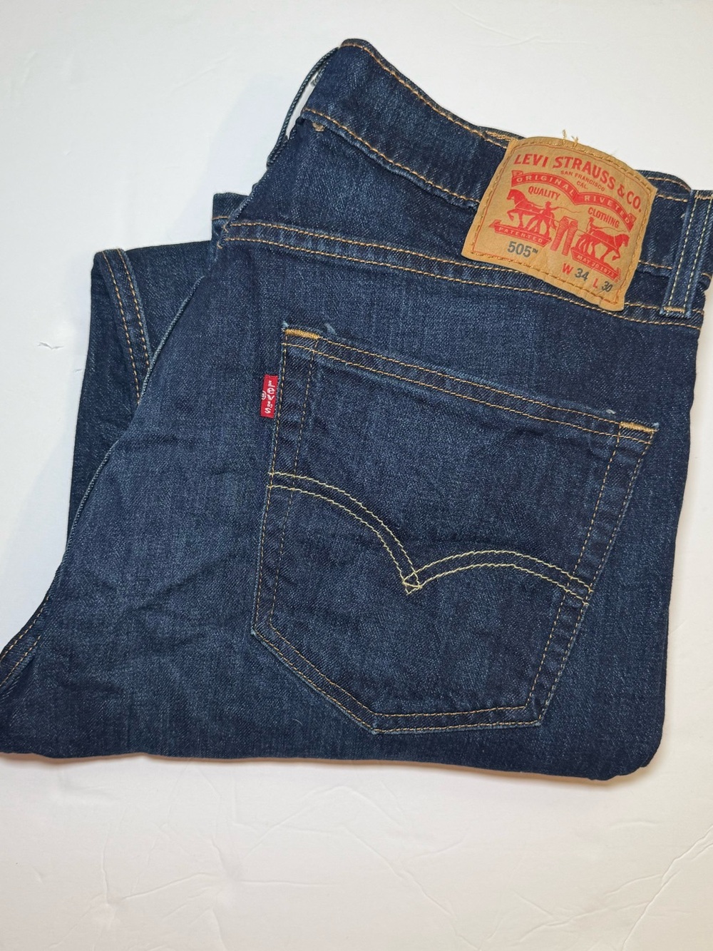 Levi's Men's Straight Jeans in Dark Blue Denim
